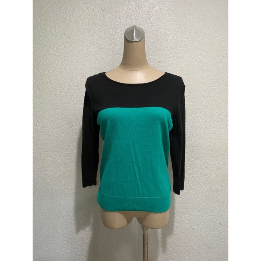 Merona Black & Aqua Blouse M